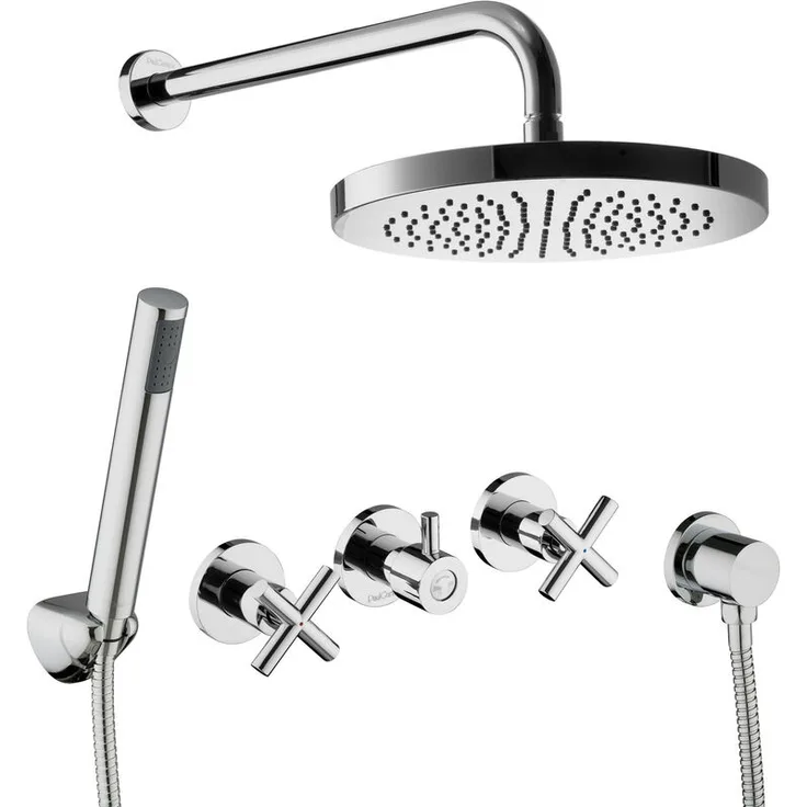 Paulgurkes - Duschset Komplett Regendusche Kreuzgriff Unterputz Dusch Set