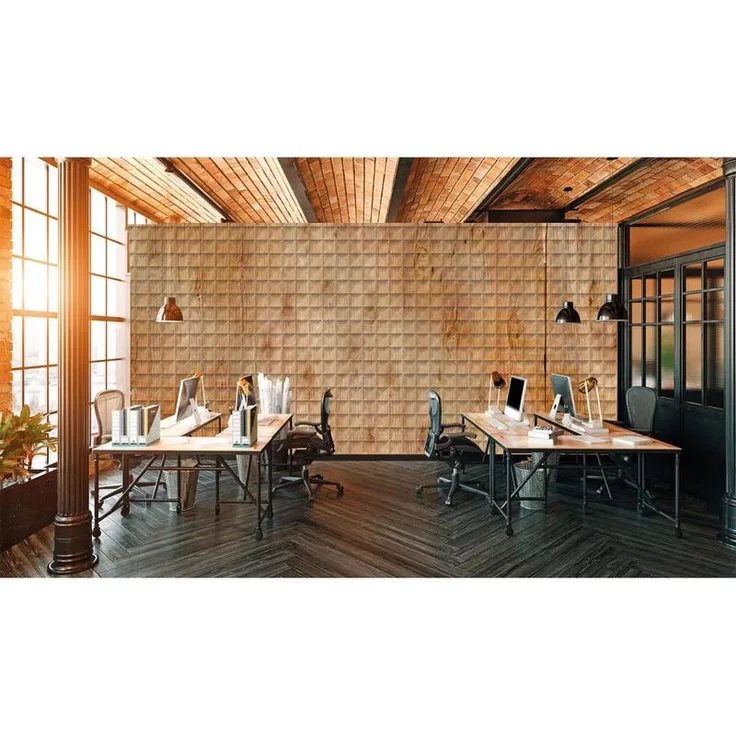 K&l Wall Art - Große Vliestapete XXL Tapete 4 x 2,7m Fototapete Holzoptik 3D Kassetten Panele Holz