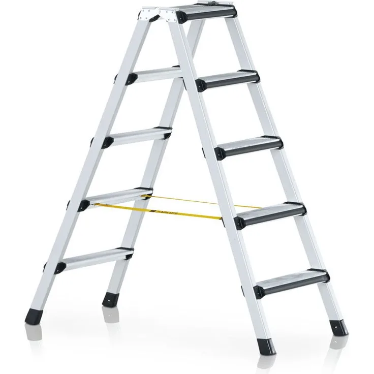Zarges Z600 Stufen-Stehleiter, beidseitig begebar, Mit gepolsterter Stufen-Vorderkante, 2 x 3 Stufen, Leiterlänge 0,74 m