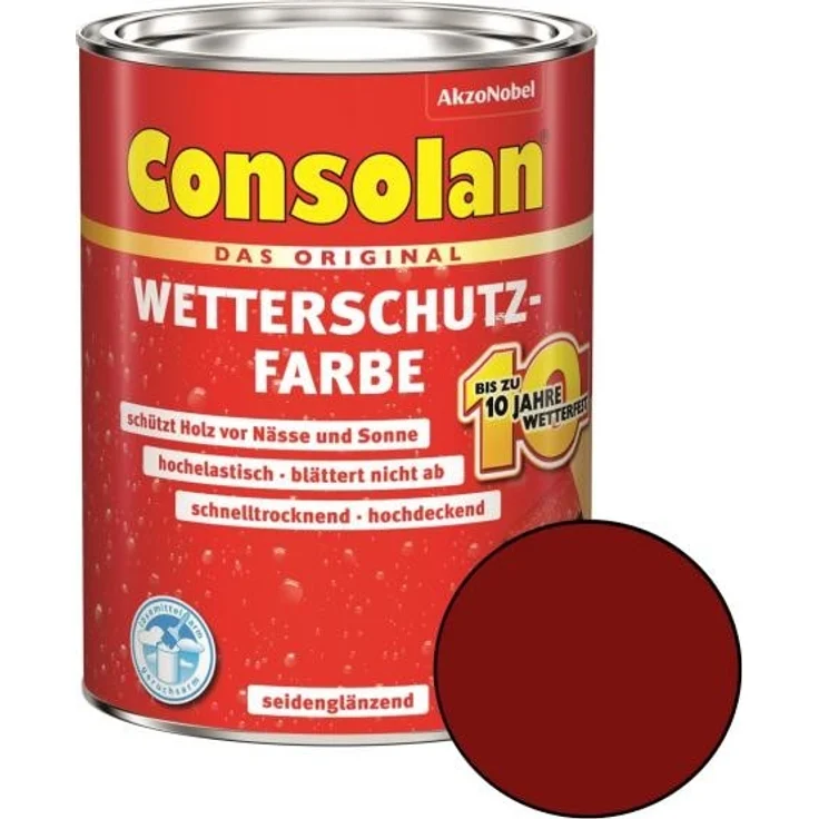 Consolan Wetterschutz-Farbe Rotbraun 2,5 L – Bild 1
