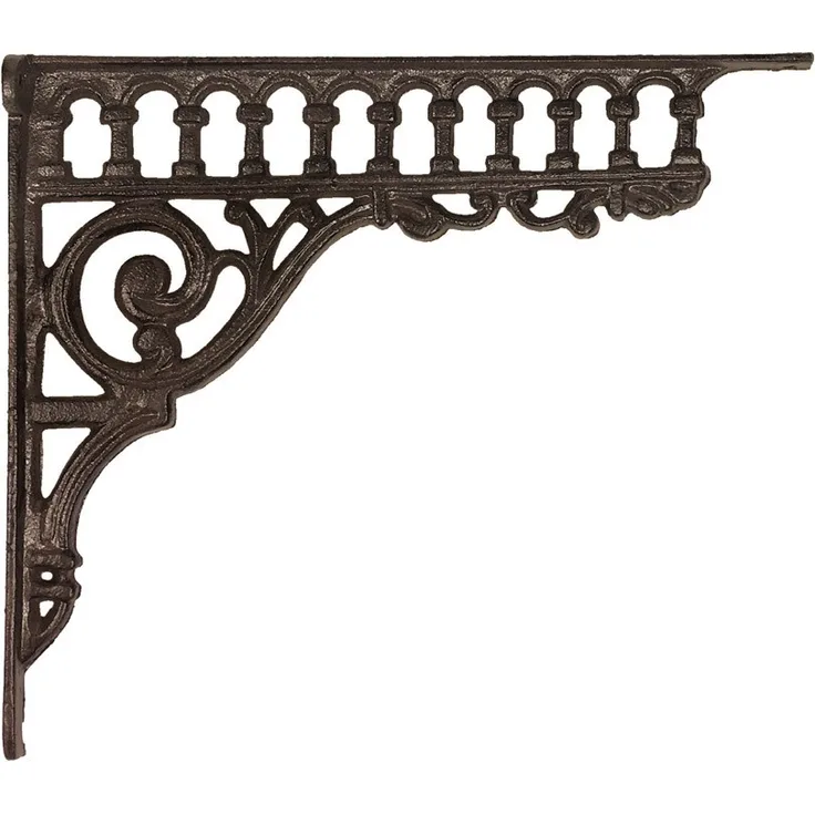 zeitzone Regalträger Gründerzeit-Stil Regalhalter Regalwinkel Gusseisen Braun 23x27cm