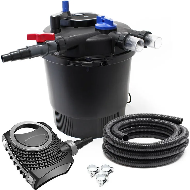 WilTec SunSun CPF-20000 SET bis 40000l 36W UVC NEO6000 Pumpe Schlauch Teichfilterset