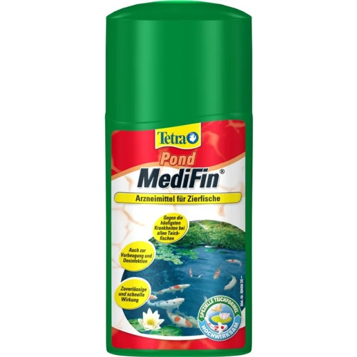 Tetra Pond MediFin (universell wirkendes Arzneimittel für alle Gartenteichfische, Vorbeugung Desinfektion Medikament Garten Krankheiten), 250 ml Flsche