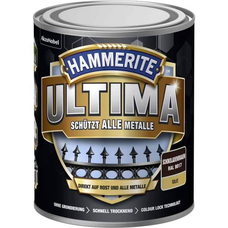HAMMERITE Metallschutz-Lack ULTIMA Schokoladenbraun Matt 750ml - 5379749 – Bild 1
