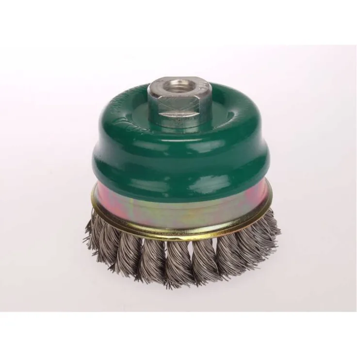 Lessmann Zopf-Topfbürste mit Stützring 100 mm 26 Z ROH glatt 0,50 mm Gew. M 14, 486817