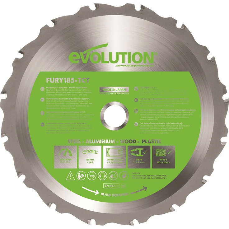 Evolution FURY Multifunktions-Sägeblatt 185 mm