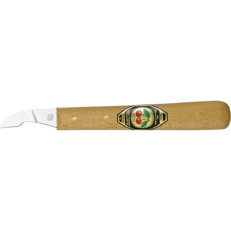 Kirschen Kerbschnitmesser mit Holzheft mit kurzer, schräger Schneide Nr. 3351000