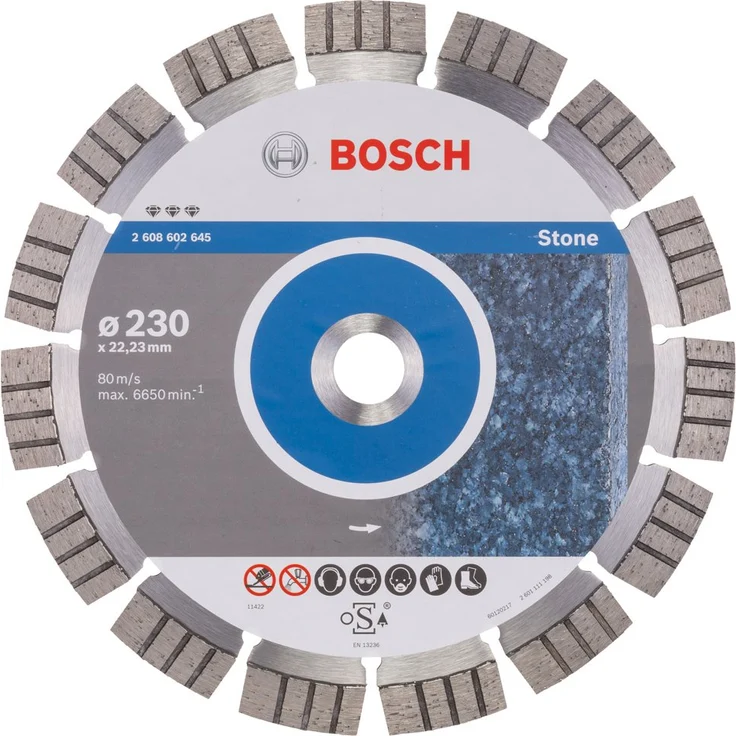 Bosch Professional Diamanttrennscheibe Best for Stone (für Stein, 230 x 22,23 x 2,4 x 15 mm, Zubehör Winkelschleifer) – Bild 1