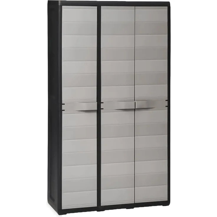 vidaXL Gartenschrank mit 4 Regalen Schwarz und Grau