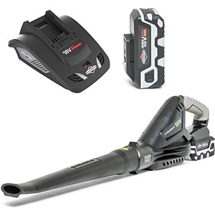 Murray 18V Lithium Ionen Laubbläser Set. IQ18LBK 225 km h Blasgeschwindigkeit inklusive 5Ah Batterie