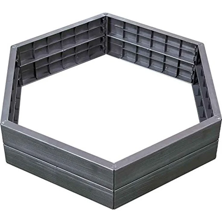 Garantia Hochbeet Anthrazit Sechseckig 110 x 55 x 25 cm Kunststoff – Bild 1