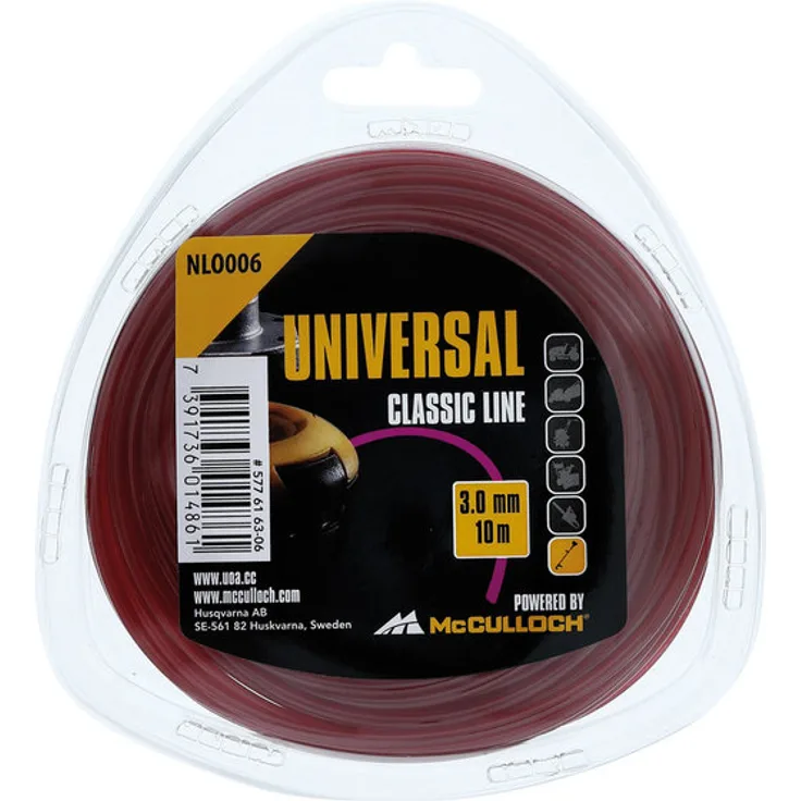 Universal Trimmerfaden Nylon 3.0mmx10m, NLO006: Ersatzfaden für Rasentrimmer, Länge 10 m, Faden-Ø 3.0 mm, reißfestes Nylon (Artikel-Nr. 00057-76.163.06)
