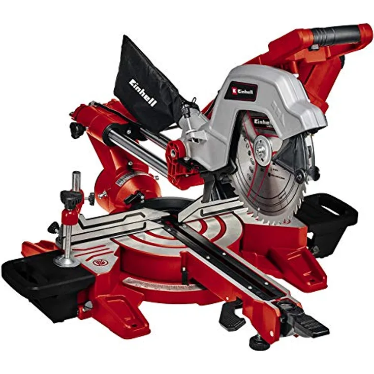 Einhell Zug-Kapp-Gehrungssäge TE-SM 254 Dual (2.100 W, Zugfunktion, Laser, Winkeleinstellung m. Schnellverstellung, Spindle-Lock, Spannvorrichtung, inkl. Hartmetall-Sägeblatt)