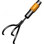 Fiskars Grubber, Gerätekopf, Länge: 33 cm, Breite: 9 cm, Karbonstahl-Zinken, Schwarz-Orange, QuikFit, 1000685