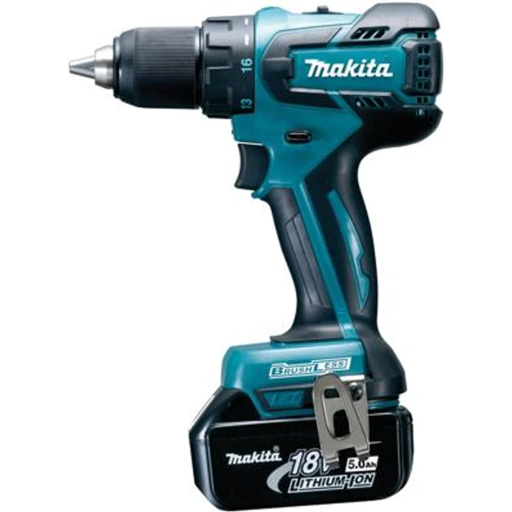 Makita Akku-Bohrschrauber, (18 V-5,0 Ah im Makpac inklusive 2 Akkus und Ladegerät), DDF459RTJ – Bild 1