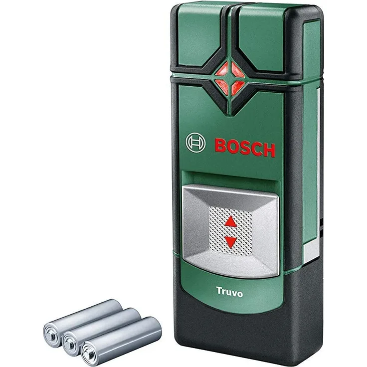 Bosch Truvo Ortungsgerät (für Metall, stromführende Leitungen in 70-50 mm Erfassungstiefe, Kartoninhalt: Truvo, 3x AAA Batterien) mit Batterien