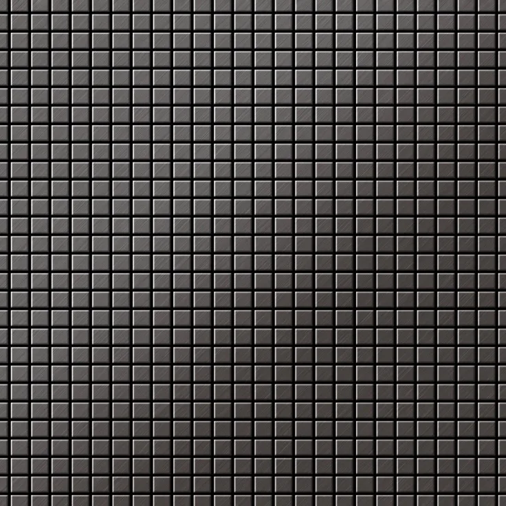 Alloy Mosaik Fliese massiv Metall Titan gebürstet in dunkelgrau 1,6mm stark Glomesh-Ti-SB 1,07 m2