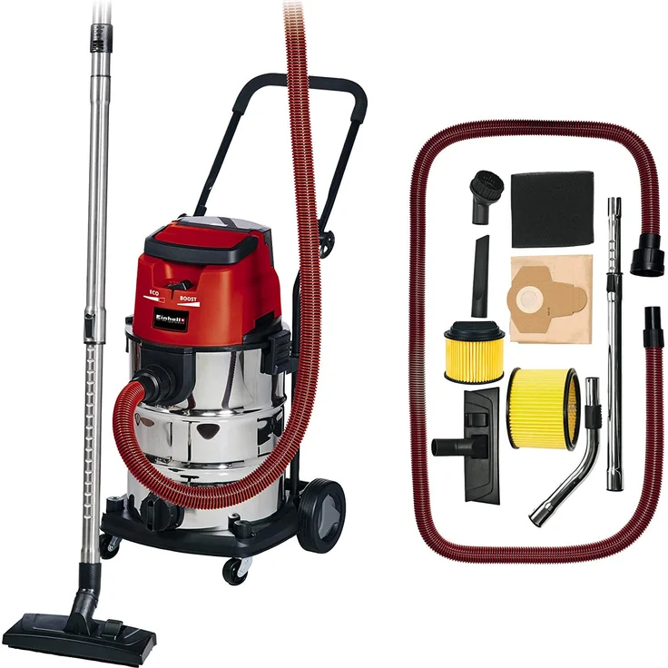 Einhell Akku-Nass-Trockensauger TE-VC 36-30 Li S-Solo Power X-Change PXC (Li-Ion, 36 V, ECO-BOOST-Mode, Edelstahlbehälter 30 l, inkl. Schlauch, ohne Akku und Ladegerät) Beutel - beutellos 30 Liter – Bild 2