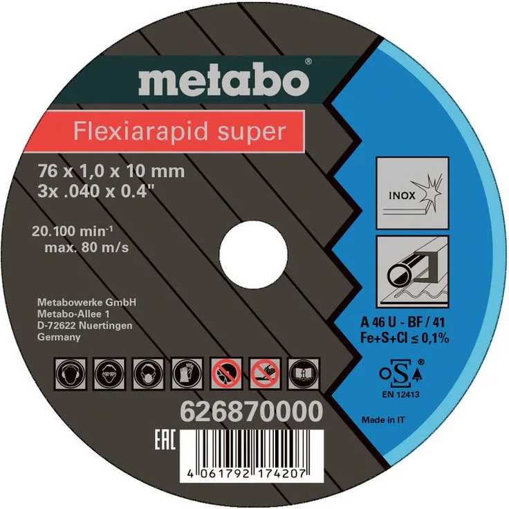 Metabo 5 Flexiarapid Super 76x1,0x10,0 mm Inox, TF 41 - 626870000