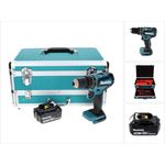Makita DHP485F1TX Akku Schlagbohrschrauber 18 V 50 Nm Brushless + 1x Akku 3,0 Ah + 70 tlg. Bit Bohrer Set + TX Alu Koffer - ohne Ladegerät