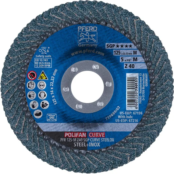 PFERD 69398197 Spezial-Linie SGP Z Curve STEELOX POLIFAN-Fächerscheibe