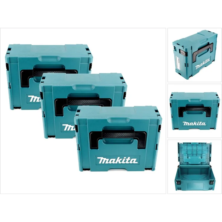 3x Makita Kunststoff Werkzeug Koffer MAKPAC 2 - ohne Einlage