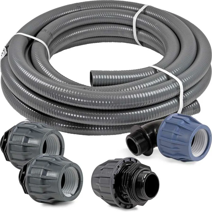 POOL Total Poolanschluss-SET 12 m Poolflex PVC Druckschlauch 50mm + Fittinge – Bild 1