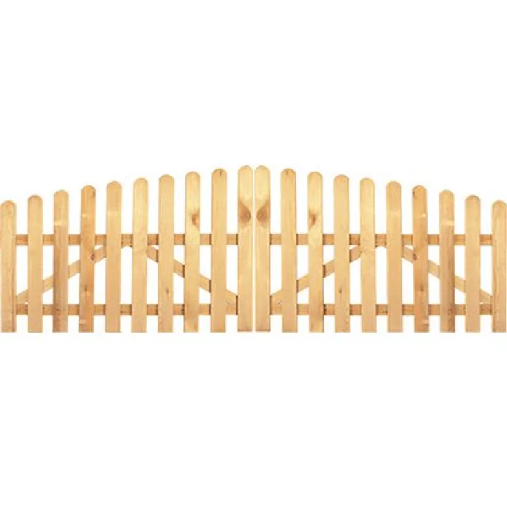 T & J Gartenzaun Doppeltor Hochbogen 300 cm x 80/100 cm grün