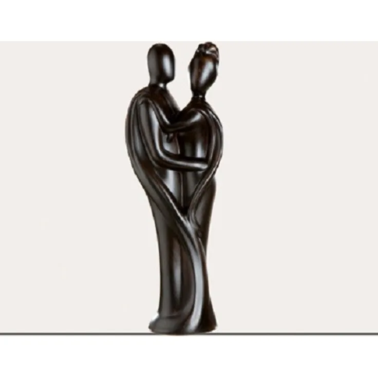 Skulptur Francis Paar HERZTUCH braun Paarfigur