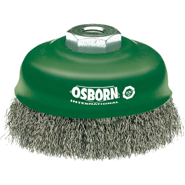 Osborn 2613364 AR0002613364 Winkelschleifer 180 mm, Topfbürste D100 mm Gewinde M14x2,0 gewellter rostfreier Stahldraht 0,30 mm geprüft