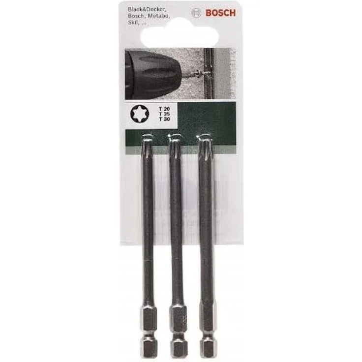 Bosch 2609255972 DIY Schrauberklingenset 3-teilig 89 mm, Standard T20 (× 1), T25 (× 1), T30 (× 1)