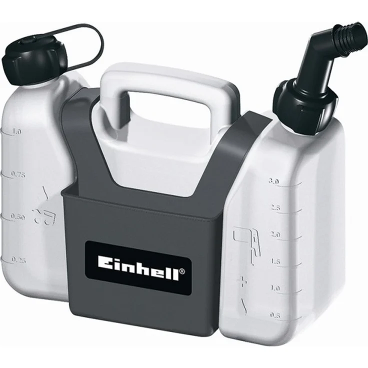 Original Einhell Kombi-Kanister (1,25 l Öltank, 3 l Benzintank, inkl. Werkzeugtasche) – Bild 1