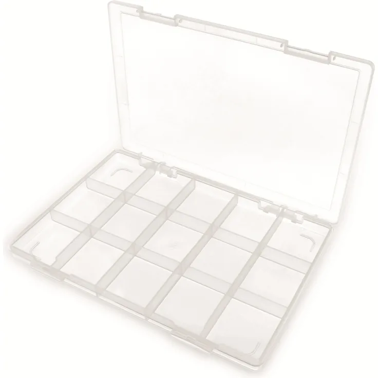 Sortimentsbox, 285x201x23, 15 Fächer, PP, transparent