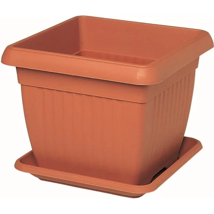 Manna 105233 Untersetzer Quadro Similcotto 35 cm, terracotta aus Polypropylen