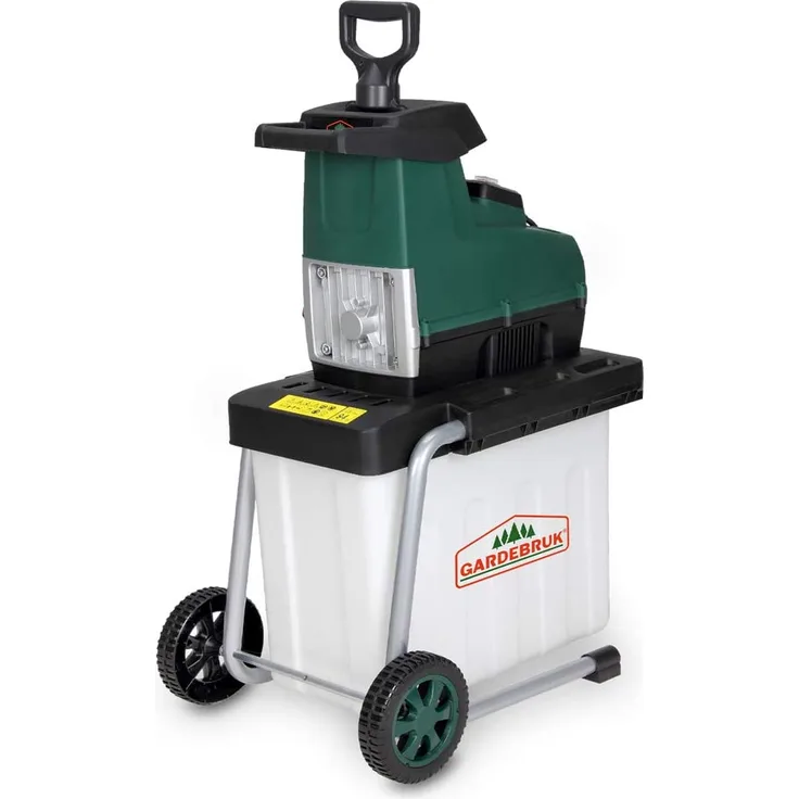 Gardebruk elektrischer Leisehäcksler 2800 W max. 45 mm Astdicke 60L Auffangbox Gartenhäcksler Walzenhäcksler Schredder Häcksler