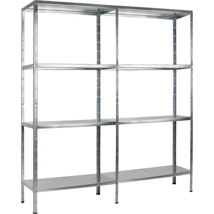 Schulte Regalwelt 2er Set Lagerregal mit 8 PowerMAX-Fachböden, 180x160x40cm Regalsystem, Steckregal mit einfacher Montage ohne Verschrauben, Traglast je Boden bis zu 65 Kg (bis zu 520 Kg gesamt)