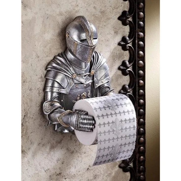 Design Toscano Ein Ritter zum Erinnern, Gothic-Papierrollenhalter