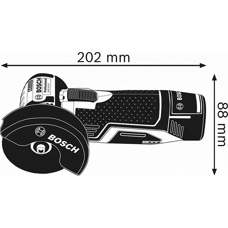 Bosch Professional 12V System Akku Winkelschleifer GWS 12V-76 (3 Trennscheiben, Scheibendurchmesser: 76 mm, ohne Akkus und Ladegerät, im Karton) – Bild 3