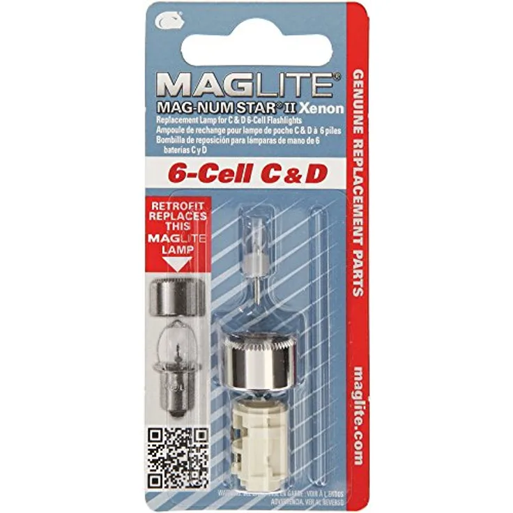 Maglite Stablampe Mag-Lite LMXA601 Magnum Star II Xenon Ersatzleuchtmittel Glühlampe für C-/6 D-Cell Stablampen