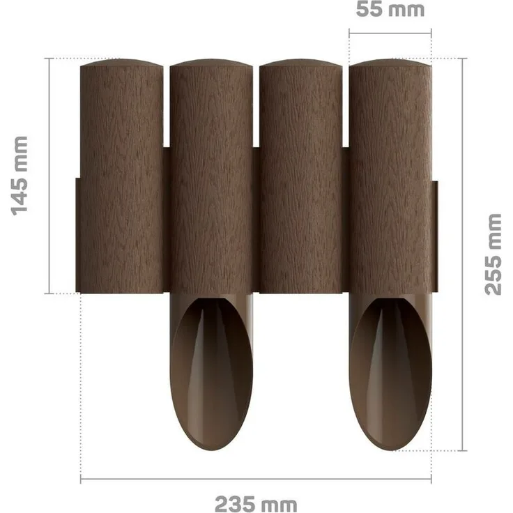 Cellfast Gartenpalisade STANDARD grün Höhe 25,5cm, Länge 2,3m