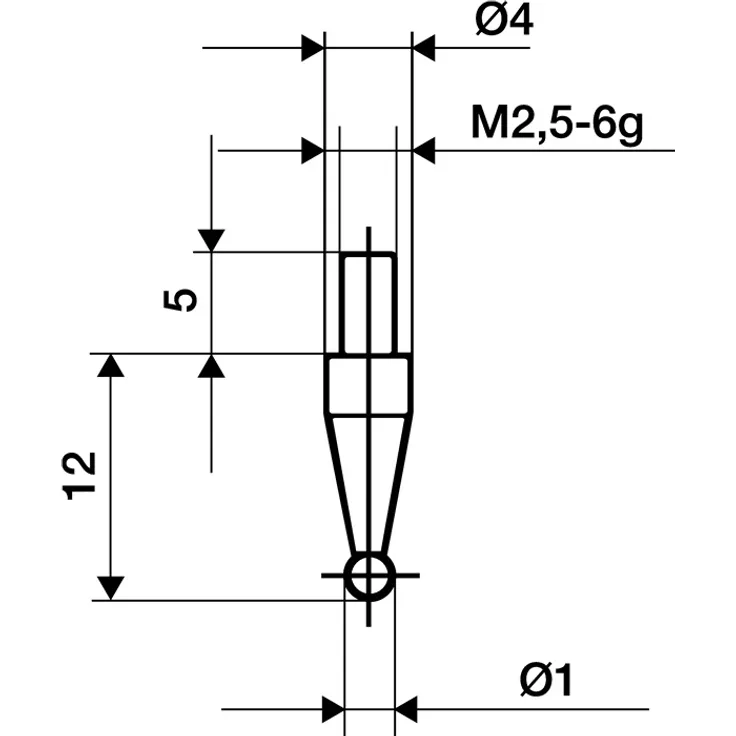 Messeins.D.3mm KGL M2,5 HM z.Messuhren KÄFER