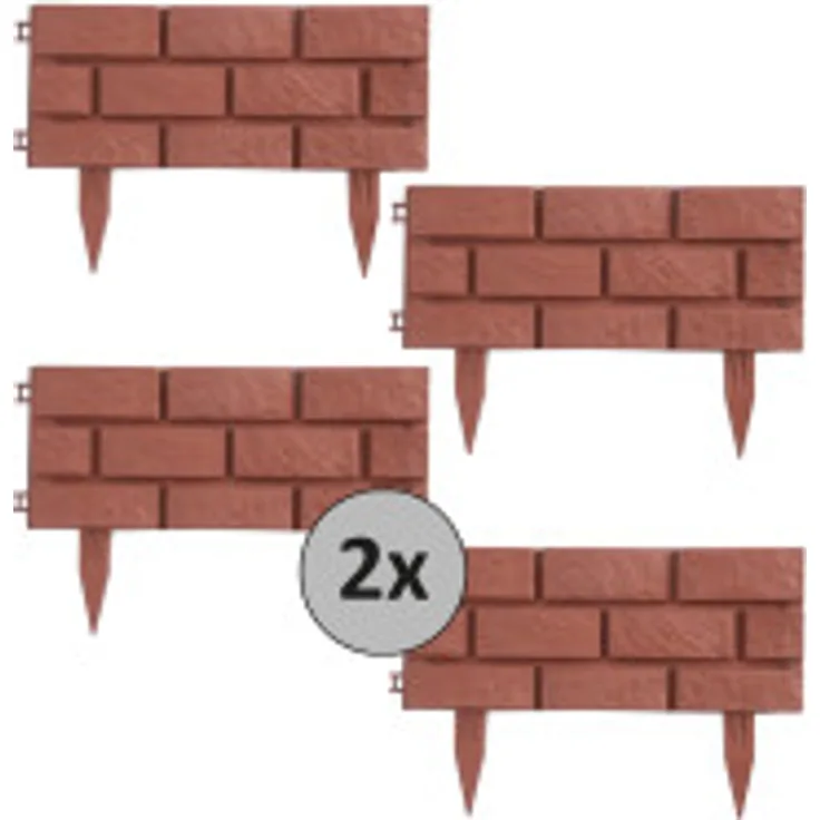 HTI-Living Beeteinfassung Steinmauer Terracotta Nessa 180 cm