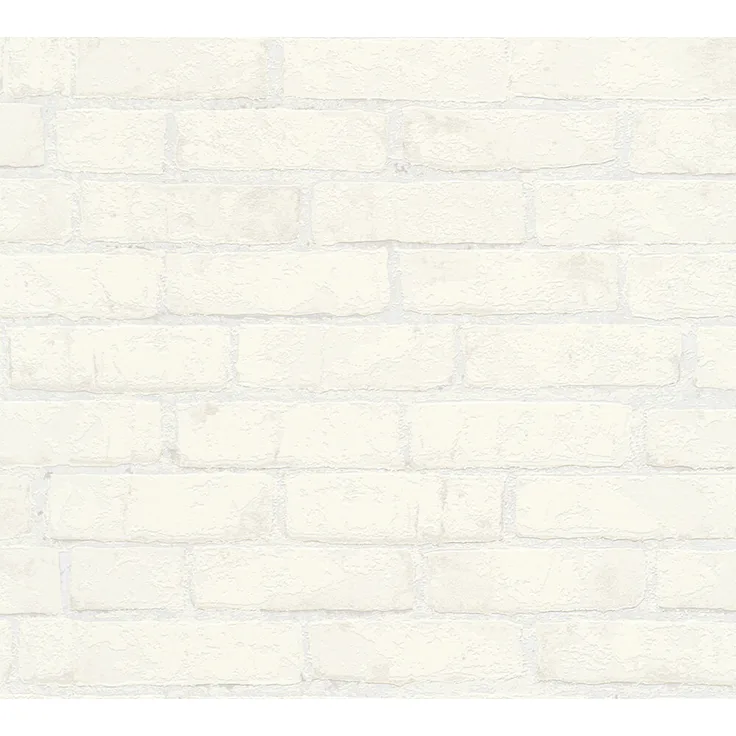 A.S. Création Vliestapete Best of Wood`n Stone 2nd Edition Tapete in Stein Optik fotorealistische Steintapete Backstein 10,05 m x 0,53 m metallic weiß Made in Germany 907851 9078-51
