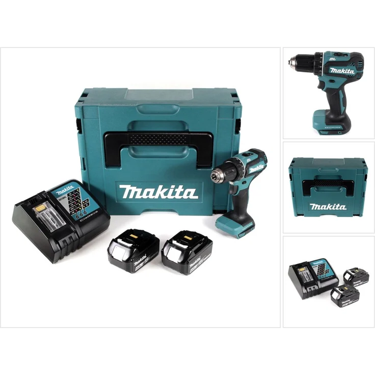 Makita DDF485RFJ Akku Bohrschrauber 18V 50Nm im Makpac + 2x 3,0 Ah Akku + Ladegerät