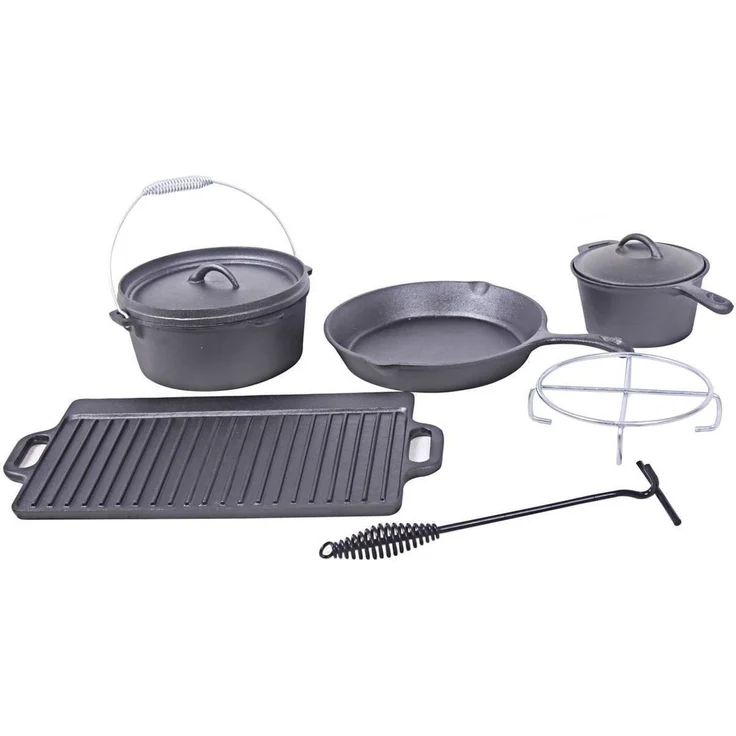 El Fuego Dutch Oven Set 7-teilig, schwarz – Bild 3