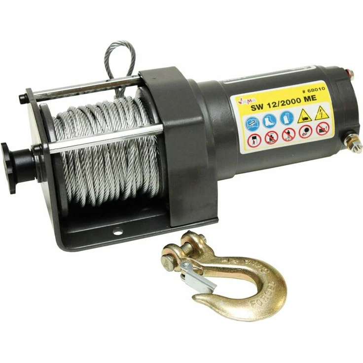 Offroad Seilwinde für ATV Quad PKW und Geländewagen EW 2000 H mit Fernbedienung