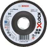 Bosch Professional gewinkelte Fächerschleifscheibe Best (für Metall, X-LOCK, X571, Ø115 mm, Körnung K80)