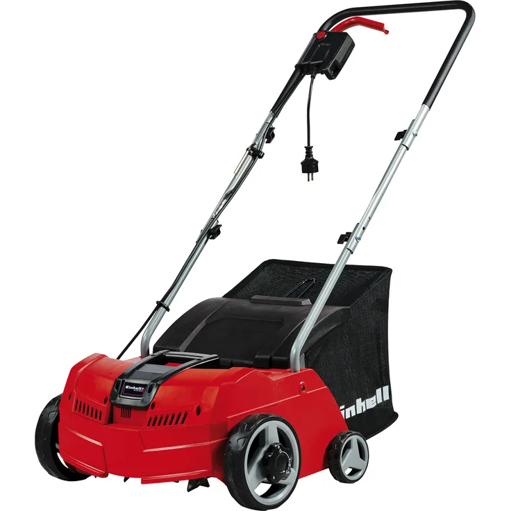 Einhell Elektro-Vertikutierer-Lüfter GC-SA 1231-1 (230 V, bis 300 m², 1.200 W, 28l Fangsack, kugelgelagerte Messerwalze + Lüfterwalze, 3 Stufen Arbeitstiefe, klappbarer Führungsholm)