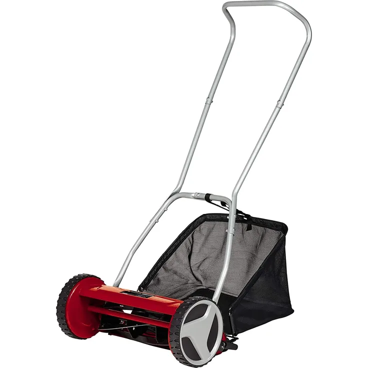 Einhell Hand-Rasenmäher GC-HM 400 bis zu 250 m², 40 cm Schnittbreite, kugelgelagerte Mähspindel mit 5 Stahlmessern, 4-stufige Schnitthöheneinstellung 13-37 mm, 27 l-Fangkorb