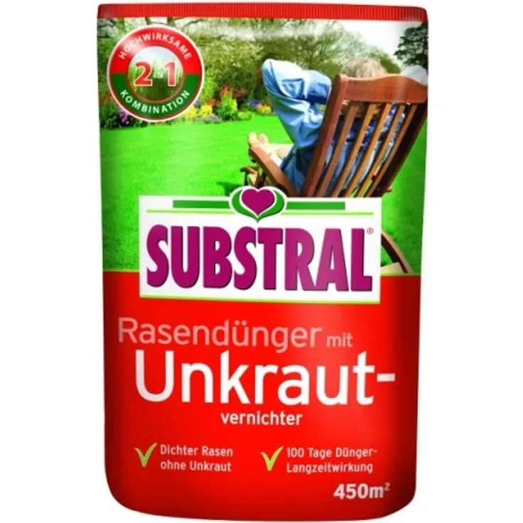 SUBSTRAL Rasen-Dünger mit Unkrautvernichter f. 450 m² 9 kg